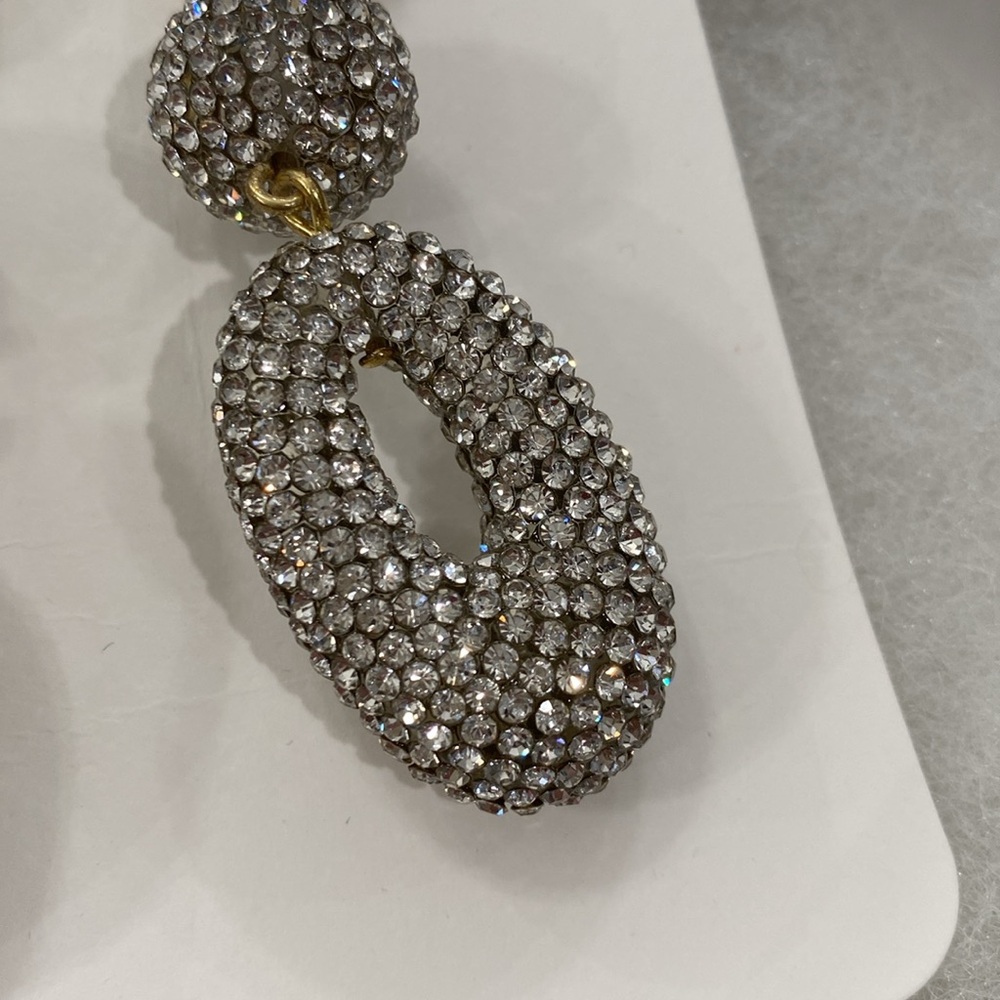 NWT J. Crew Triple Crystal Drop Earrings - Picture 2 of 4